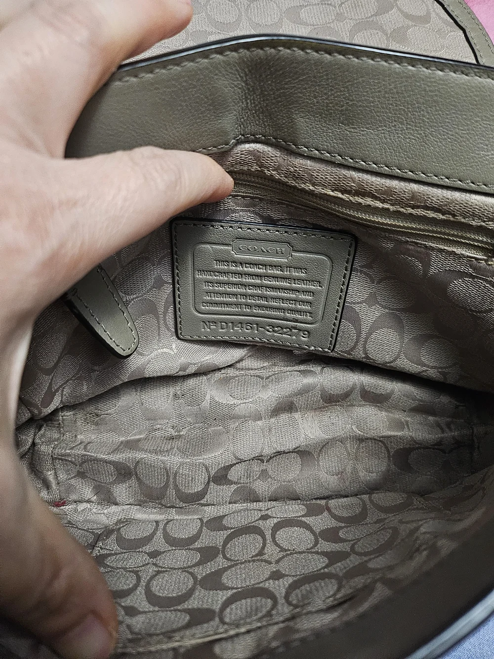 Coach Taupe Gray Leather Turnlock Crossbody Bag